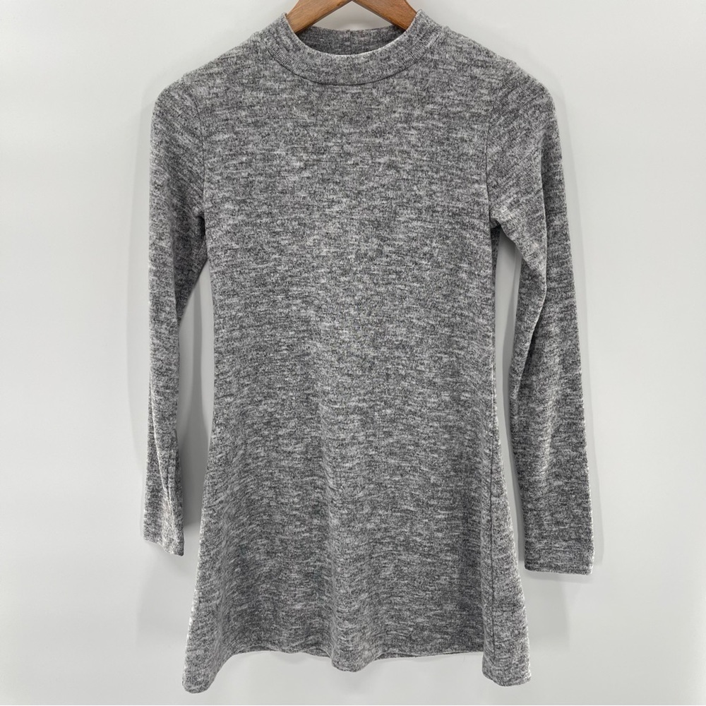 La La Land Heathered Gray Long Sleeve Tunic Top Dress Size Small